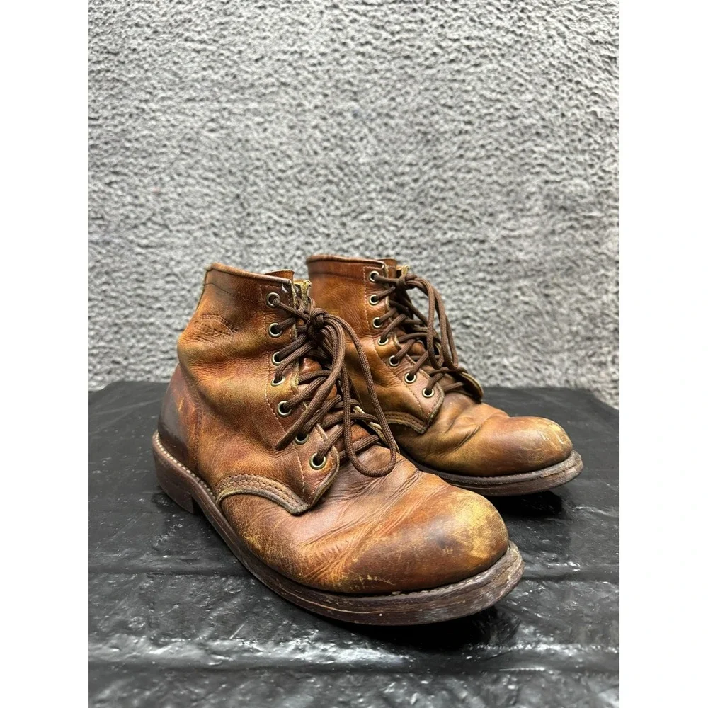 Chippewa Handcrafted Leather‎ Lace Up Workwear Ankle Boot Brown Mens Size 9D US